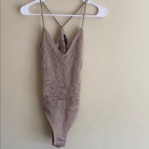 Tan lace bodysuit